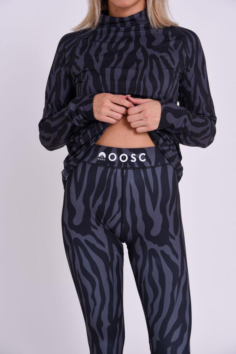Dames Ski Functionele Legging Thermisch Black Tiger 1/4