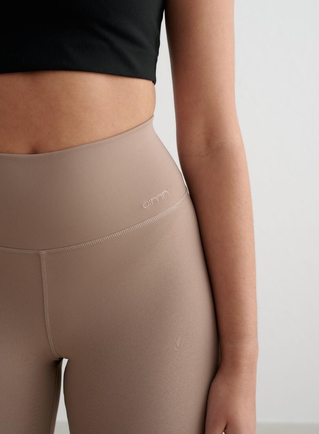 Mujer Mallas Cintura Alta Interior Cepillado second skin Abrigadas Marrón Oscuro 5/7