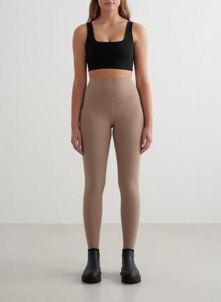 Damen Leggings Wärmend Hellbraun