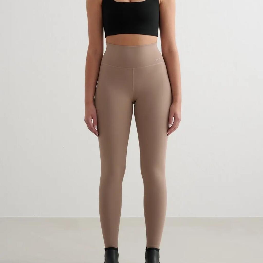 Women's Tights High-Waisted Brushed Inside Second Skin Warming Dark Brown