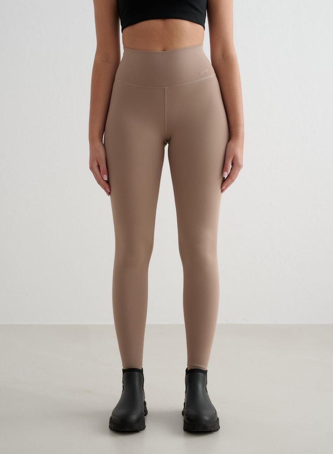 Mujer Mallas Cintura Alta Interior Cepillado second skin Abrigadas Marrón Oscuro 6/7