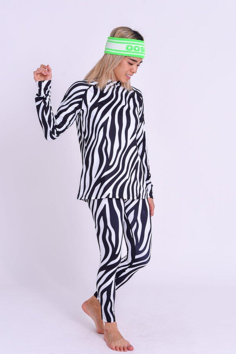 Femme Ski Sous-vêtement Haut Thermique Hotel California Zebra 4/5