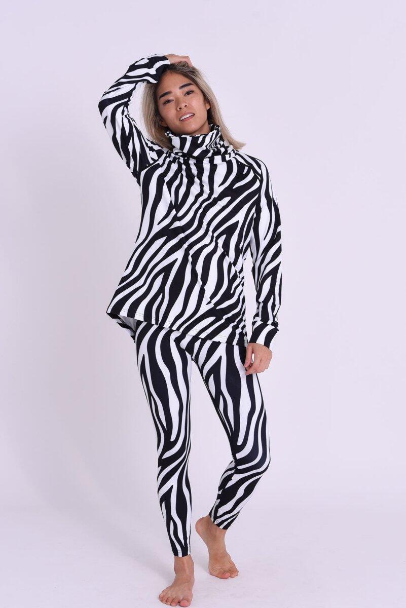 Damen Funktionsshirt Stehkragen Hotel California Zebra 3/3