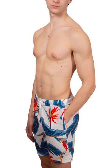 Shorts mare uomo con stampa hawaiian