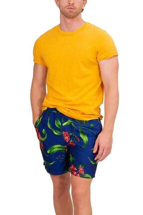 Shorts mare uomo con stampa hawaiian