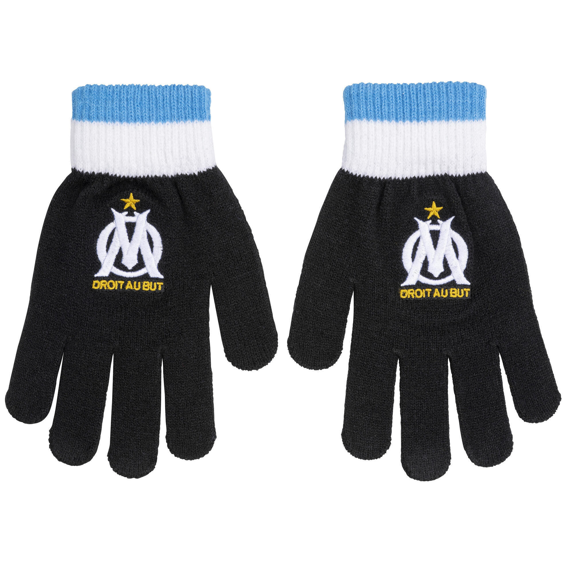 Olympique De Marseille - Gants Enfant Om - Collection Officielle Olympique De Marseille - Gants - Noir - Taille Unique - Decathlon