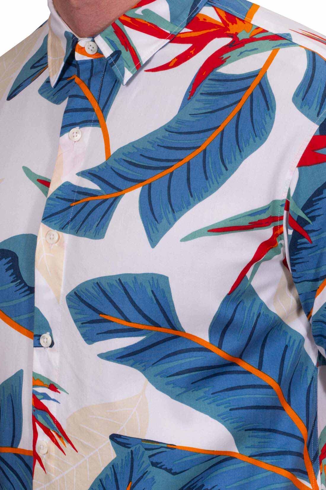 Camicia uomo con stampa hawaiian 5/6
