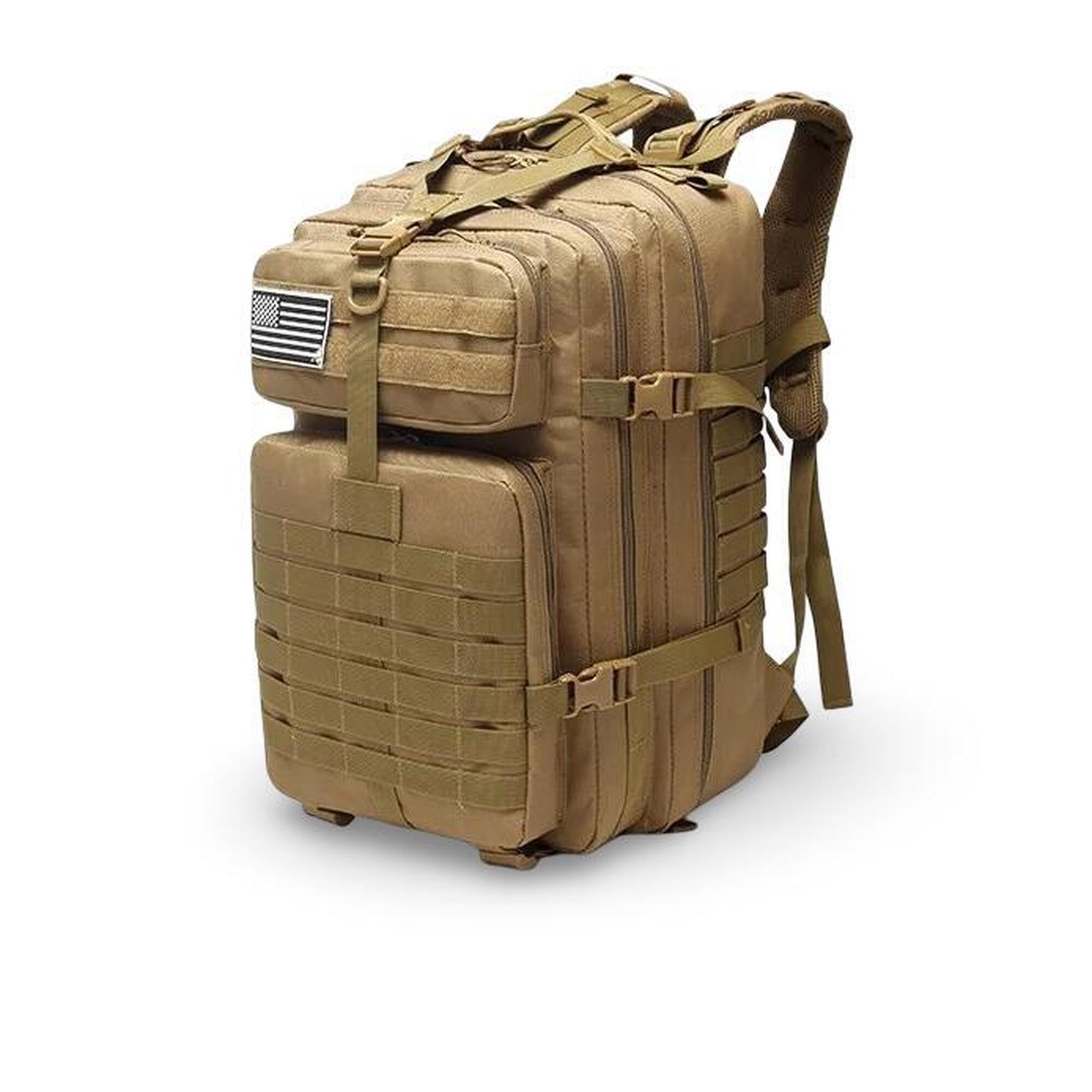 Inuitz - Sac À Dos Tactique Militaire Inuitz 56l – Résistant, Ajustable Et Polyvalent - Sac À Dos - Beige - Decathlon