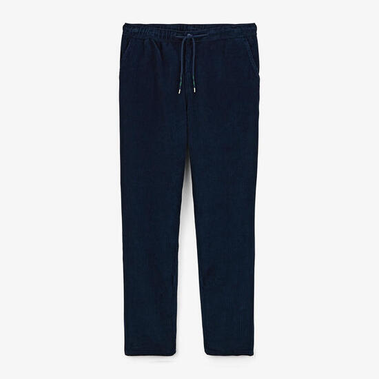 Pantalon 549 regular confort élastiqué bleu foncé en coton