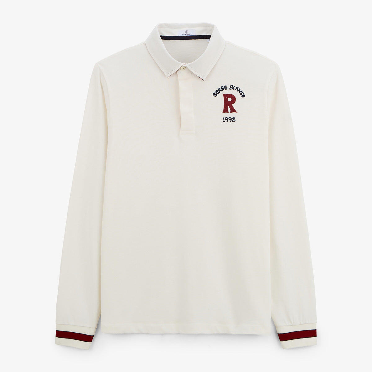 Serge Blanco - Maillot De Rugby Manches Longues En Coton Blanc Ivoire Lior - Chemise Manches Longues - Blanc - Decathlon