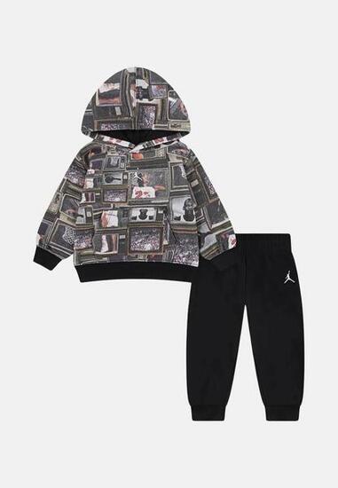 JORDAN Tuta Brooklyn French Terry nera da neonati