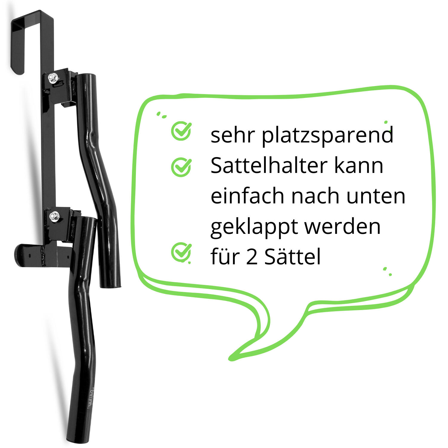 AMKA Sattelhalter klappbar für 2 Sattel aus Metall zum Einhängen B WAHL 4/4