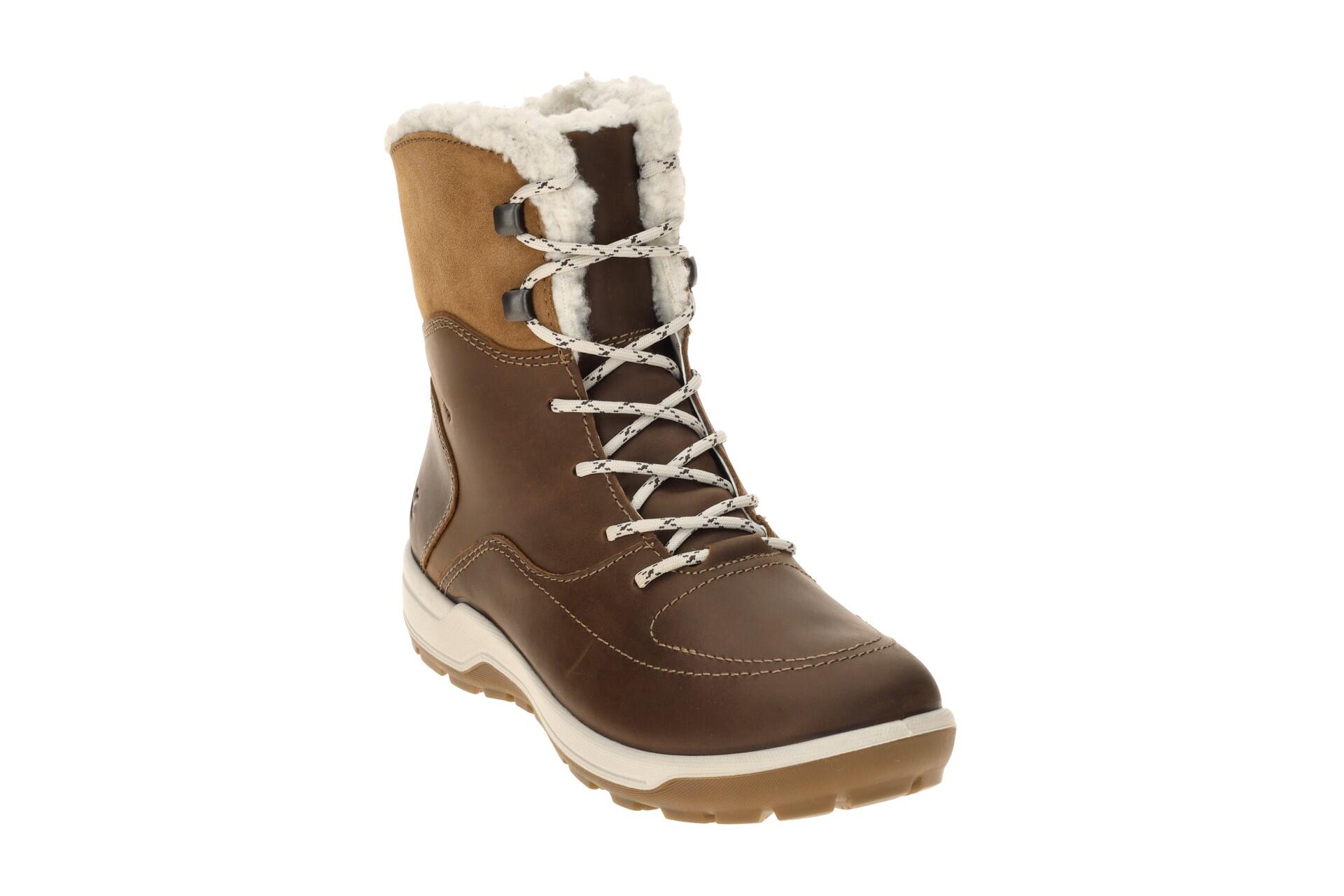 Ecco Trace Stiefel Winter Schnür Boots braun camel Warmfutter 3/7