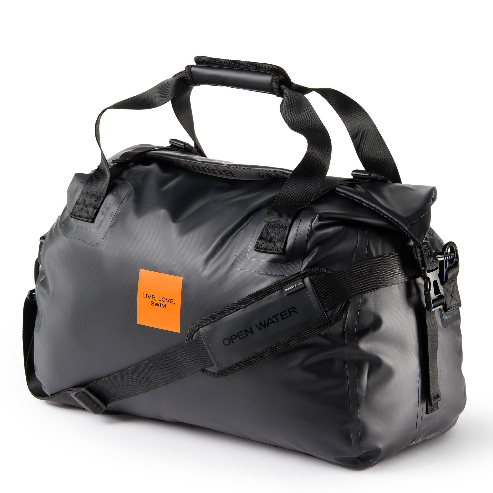 Sac de voyage étanche Dry Duffle Bag 60 L, imperméable et résistant, Noir-Orange 2/6