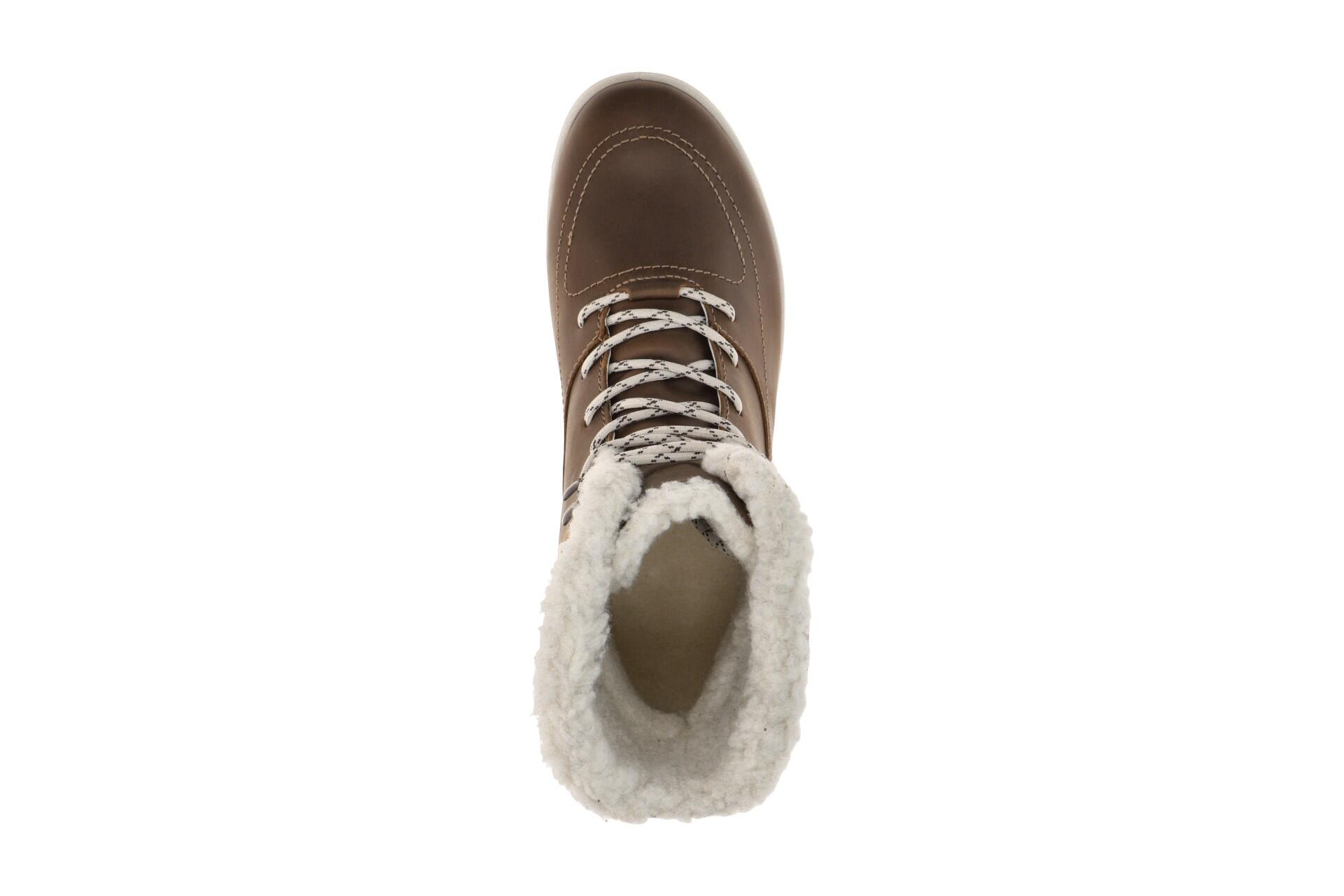 Ecco Trace Stiefel Winter Schnür Boots braun camel Warmfutter 6/7