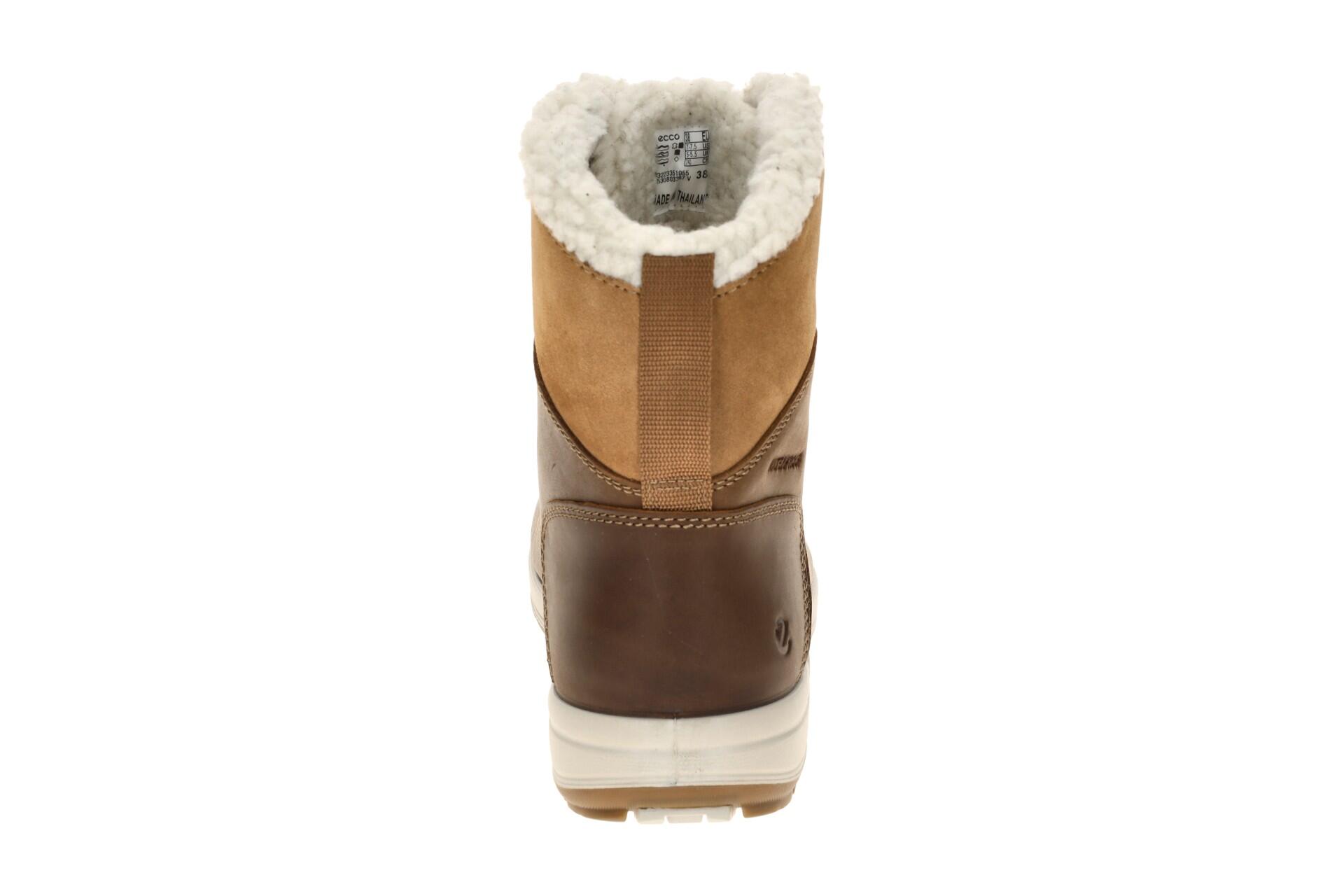Ecco Trace Stiefel Winter Schnür Boots braun camel Warmfutter 5/7