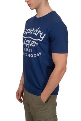 T-shirt - sport - heren - regular fit met logo - blauw