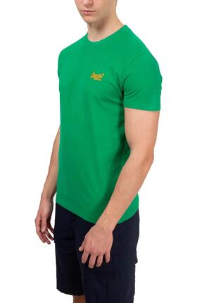 T-shirt - casual - Homme - Coupe slim, manches courtes, avec logo - Vert