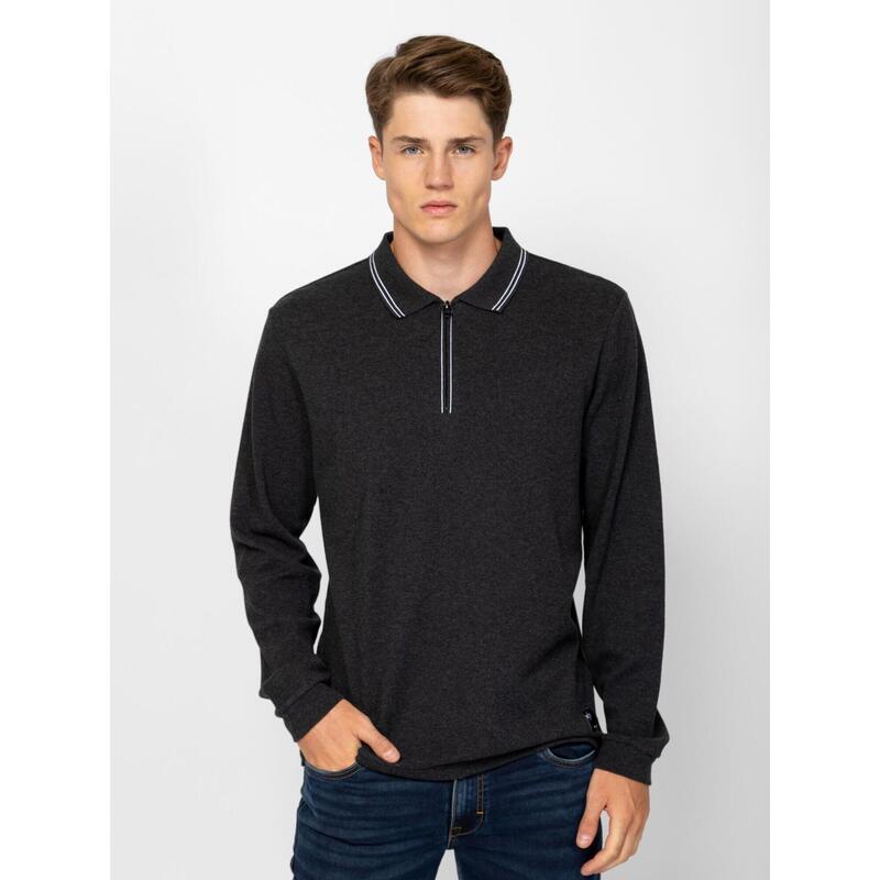 Tricou cu mânecă lungă și guler pentru bărbați CADWELL