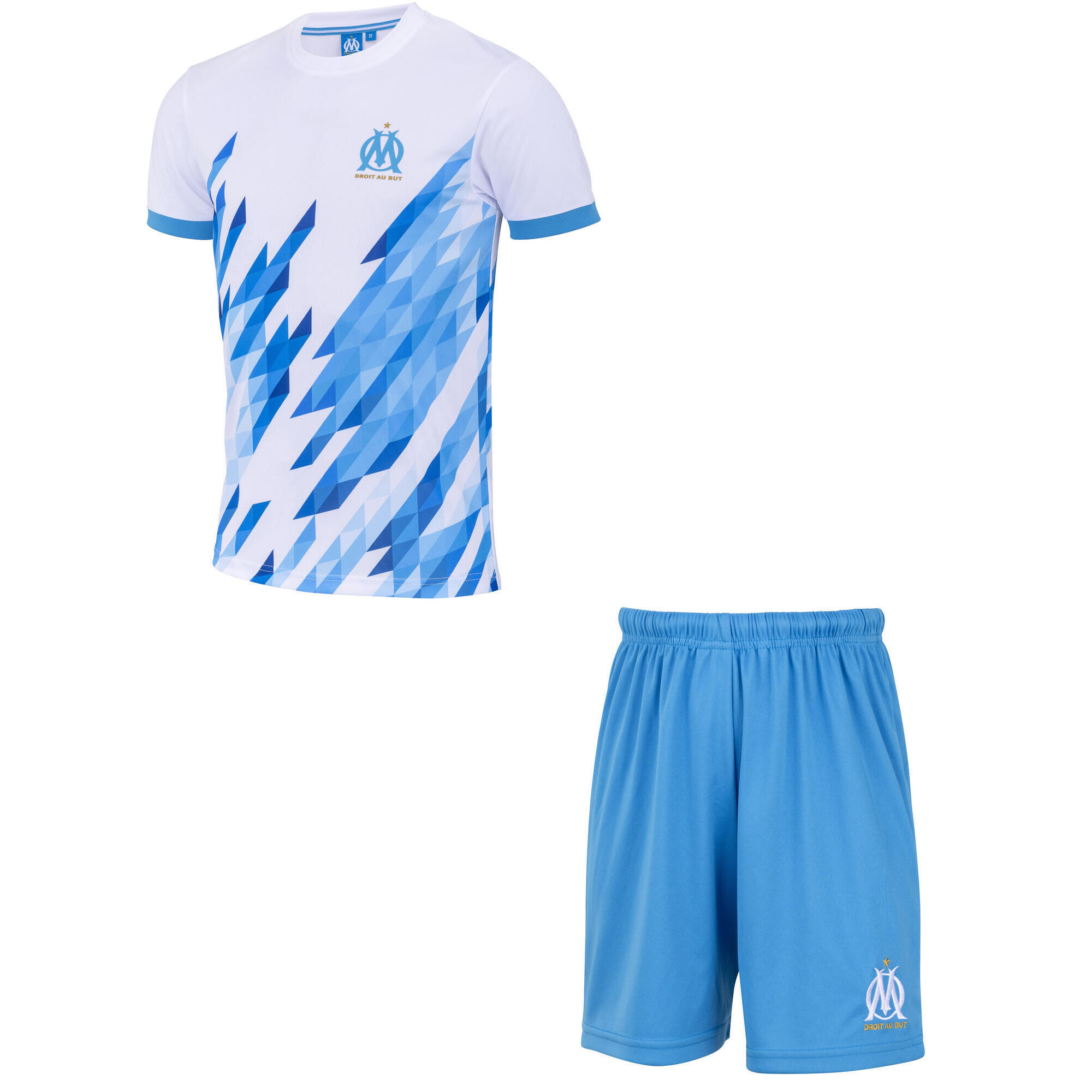 Olympique De Marseille - Maillot Short Om - Collection Officielle Olympique De Marseille - Maillot Manches Courtes - Bleu - Decathlon