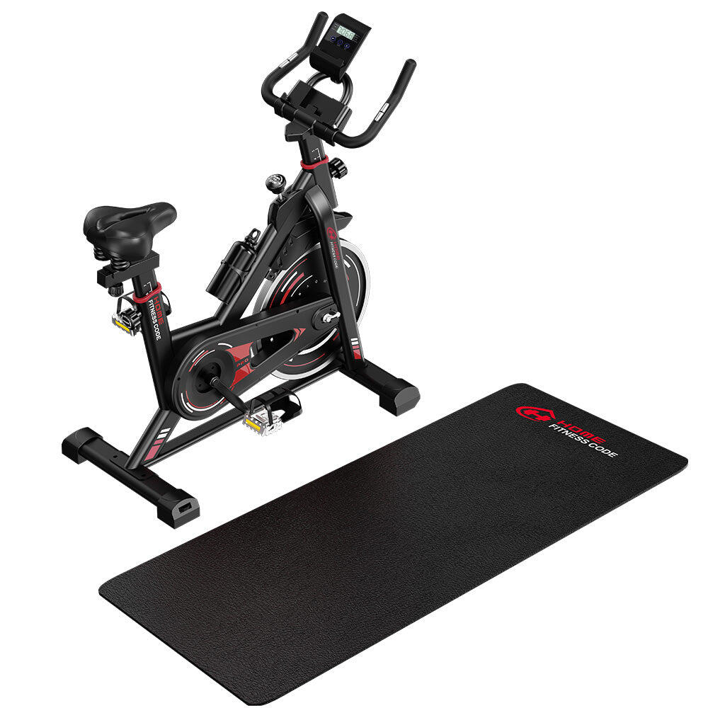 Exercise Bike with LCD Display and 10kg Flywheel, Floor Mat Included