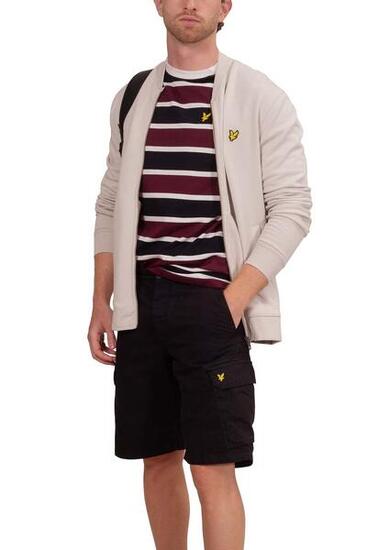 T-shirt - Sport - Heren - Regular-fit - Gestreept - Karmijnrood