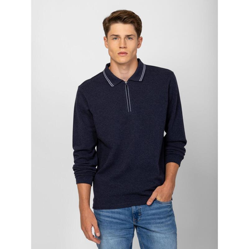 Tricou cu mânecă lungă și guler pentru bărbați CADWELL