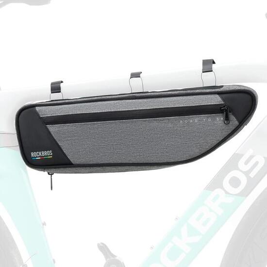ROCKBROS Sacoche Cadre Vélo 2L Étanche Réfléchissante VTT Route Gravel Gris