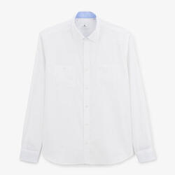 Chemise manches longues en coton blanche Charles