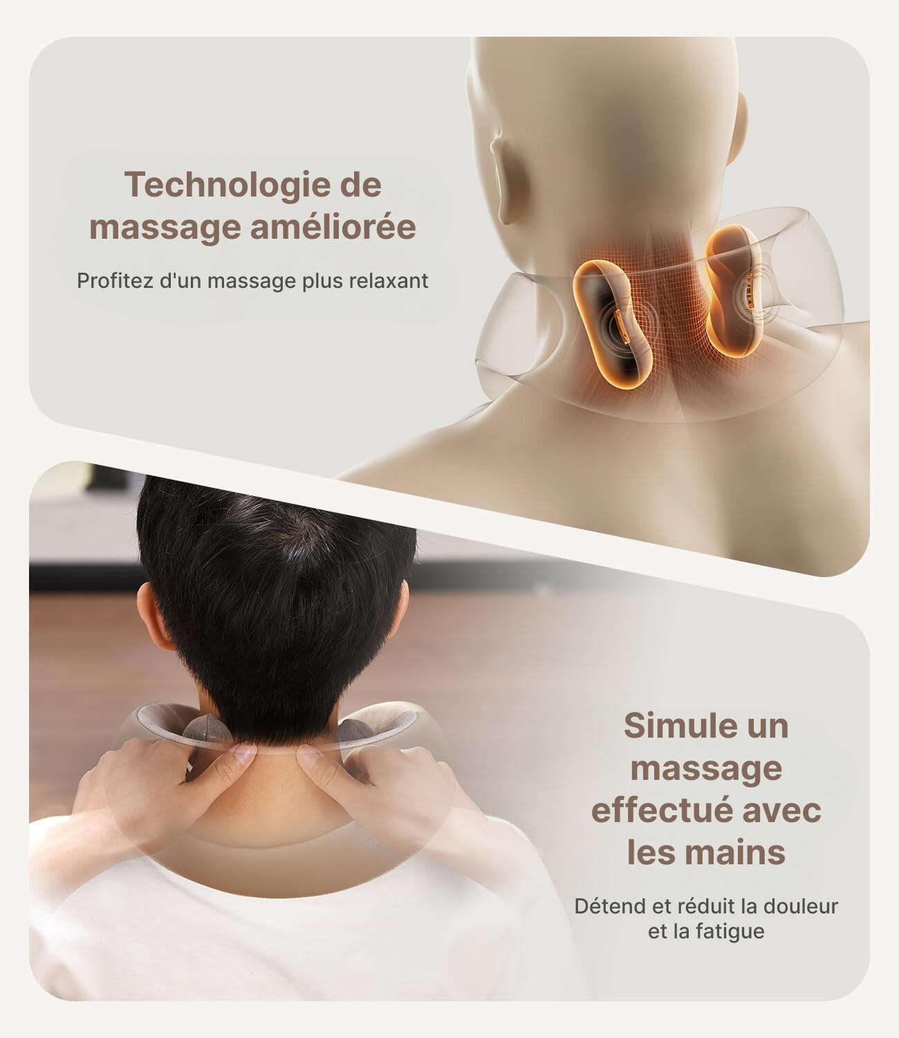 RENPHO - Masseur cervical RENPHO U-Neck Mini L001 - Marron 3/7