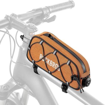ROCKBROS Sacoche Cadre Vélo 0,7L Étanche Réfléchissante VTT Route Orange