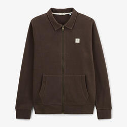 Sweat zippé avec col polo Souleman marron ébène Play