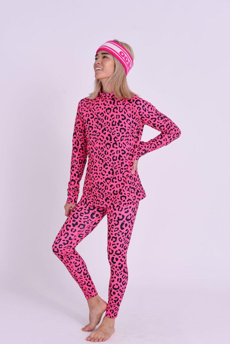 Femme Ski Sous-vêtement Haut Hotel California Pink Leopard 3/5