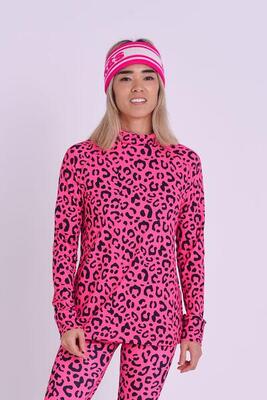 Dames ski functioneel shirt thermisch hotel california pink leopard