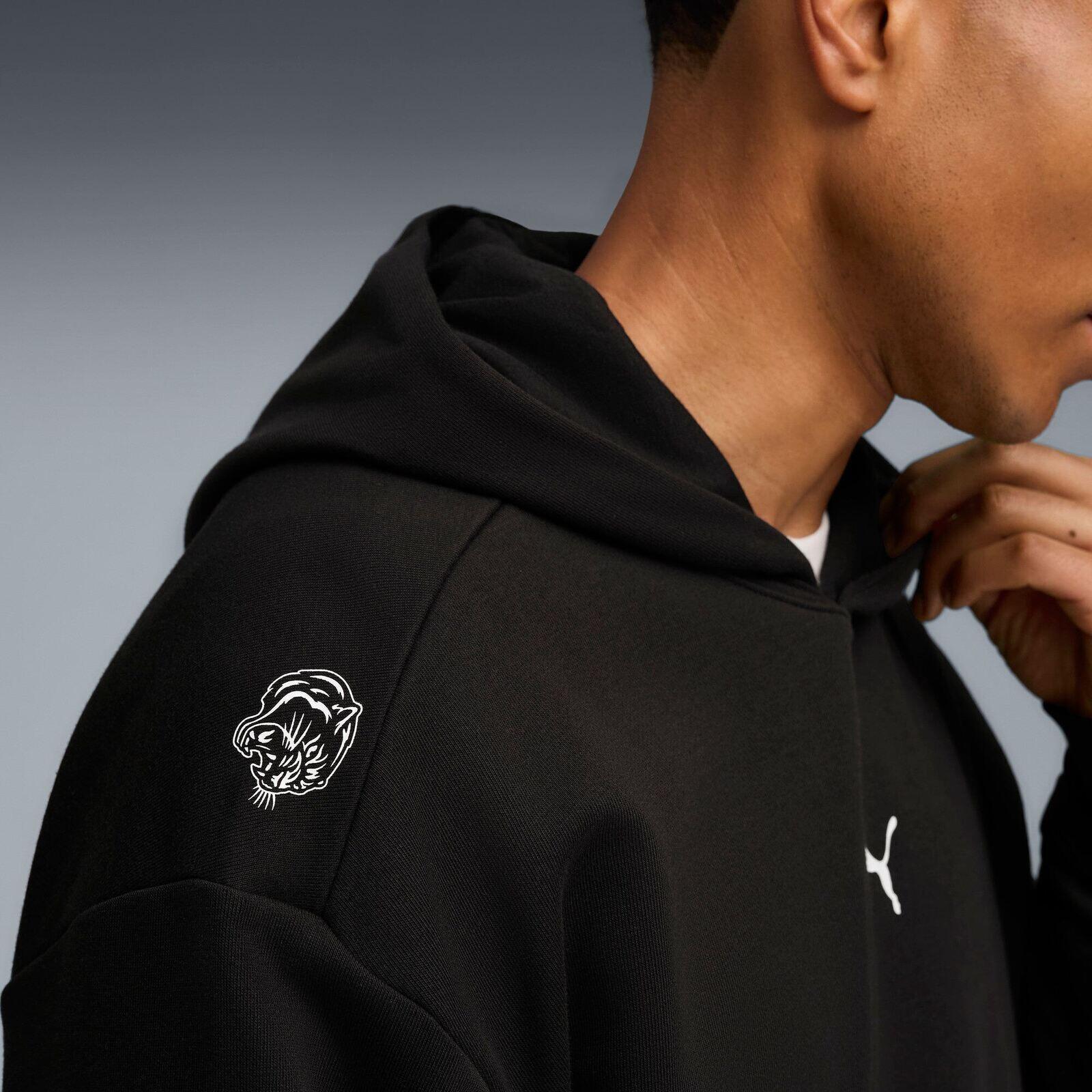 Cappuccio Puma M Graphic French Terry Hoodie, Nero, Uomini 4/5