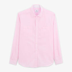 Chemise manches longues en coton rose Charles