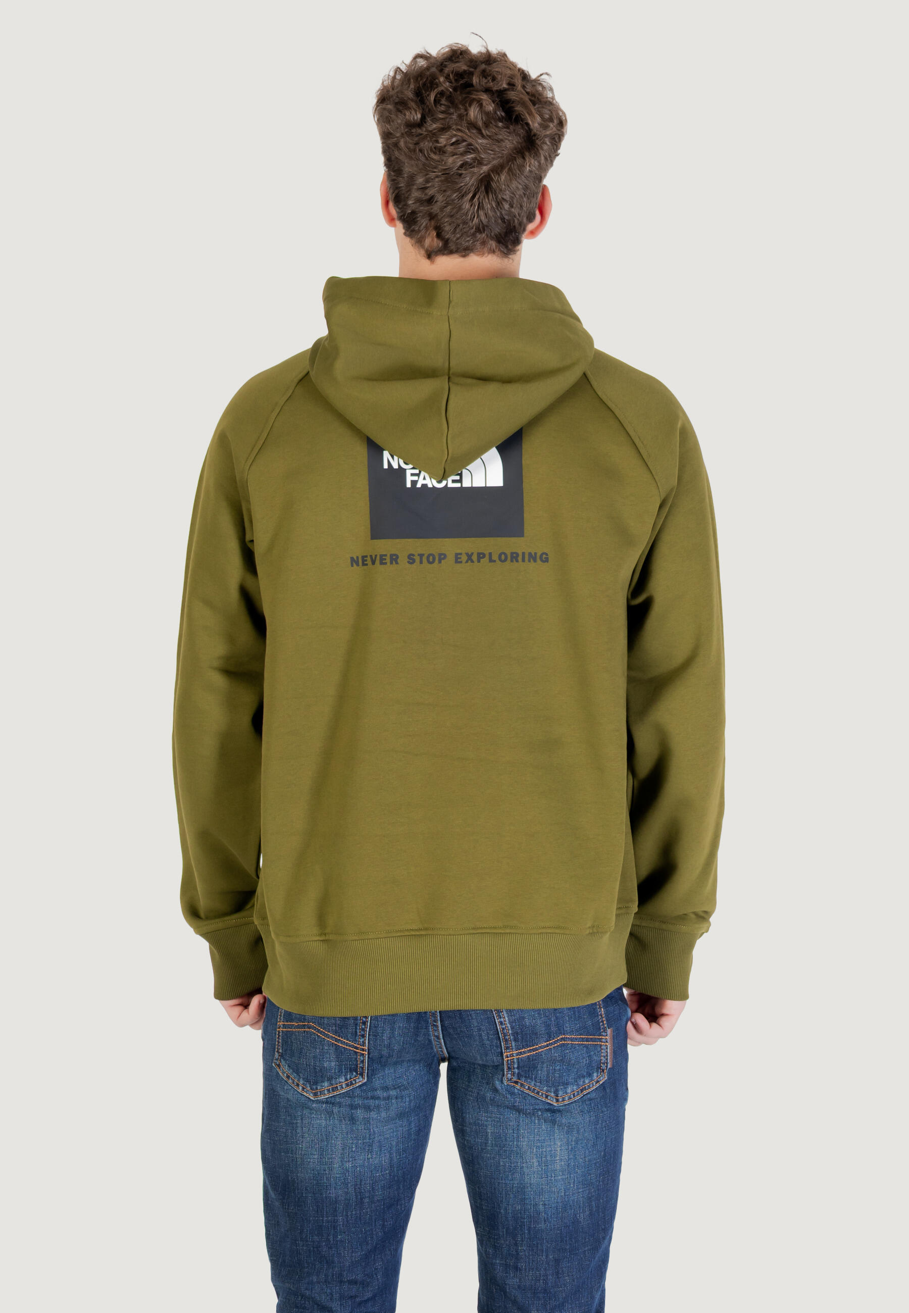 Felpa con cappuccio Uomo M RAGLAN BOX NSE HOODIE Verde 5/5
