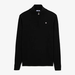 Pull avec col montant zippé noir Malo