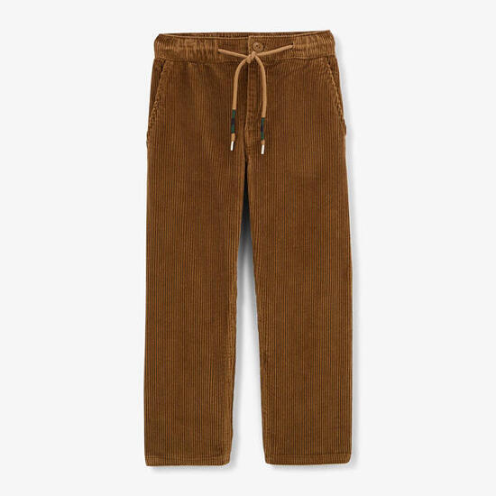 Pantalon 549 velours côtelé regular taille élastiqué garçon marron noisette