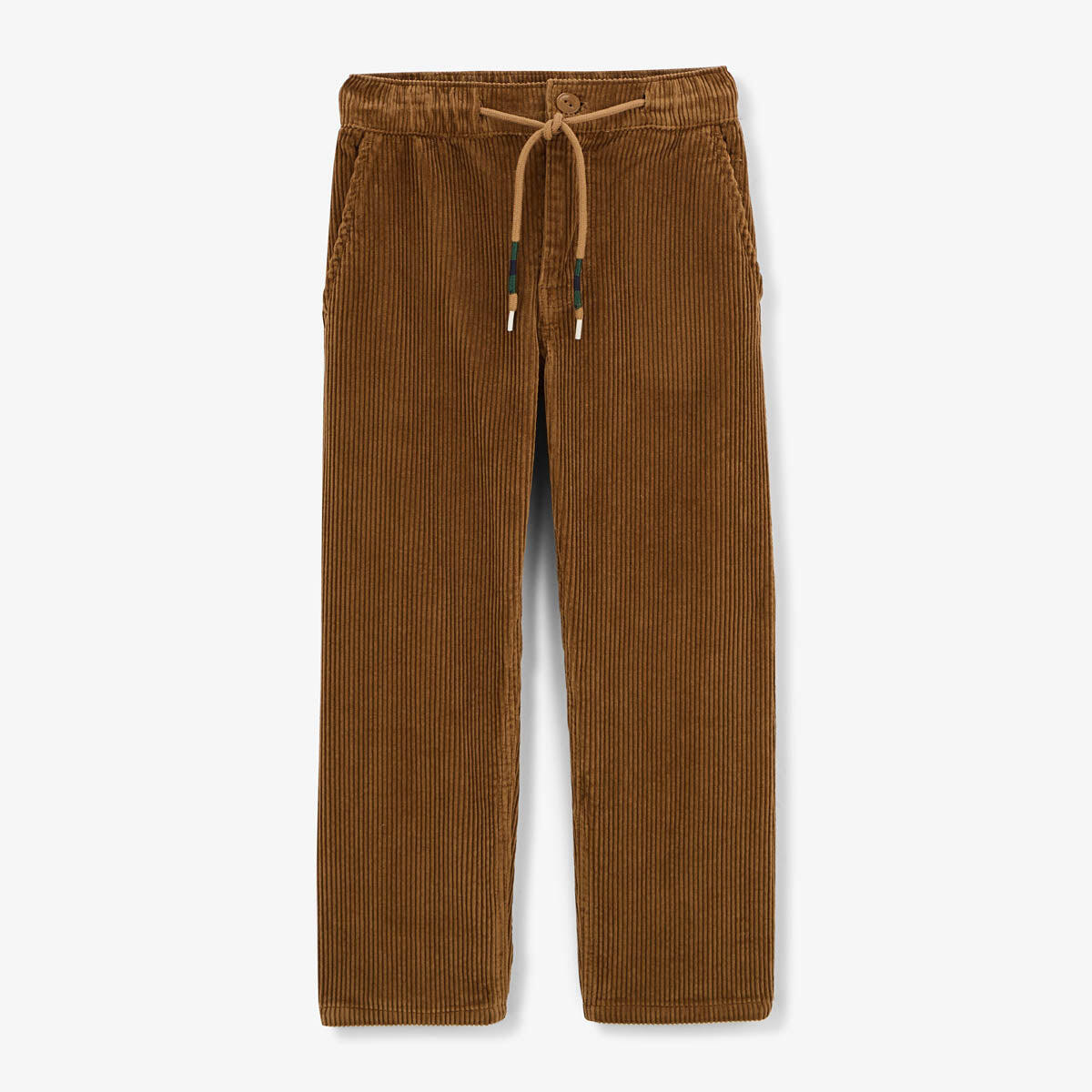 Serge Blanco - Pantalon 549 Velours Côtelé Regular Taille Élastiqué Garçon Marron Noisette - Pantalons - Marron - Decathlon