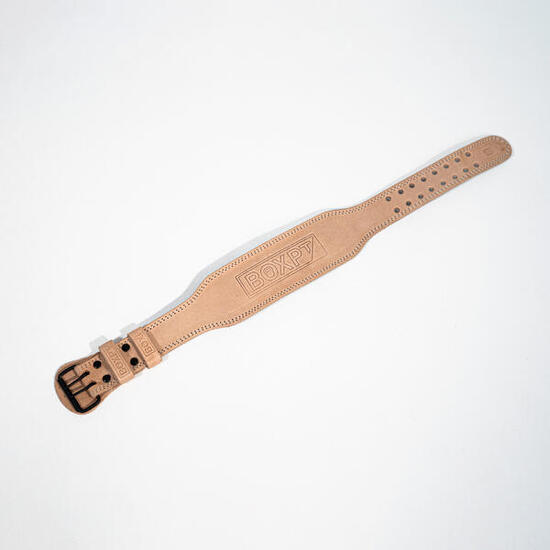 Ceinture d’Haltérophilie en Cuir Beige 10 cm - L