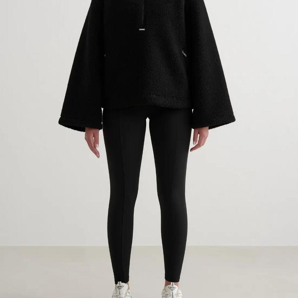 Women's Anorak Sherpa Pile Relaxed Fit Half-Zip Black