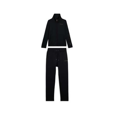 Tuta sportiva collo alto con scritta in strass