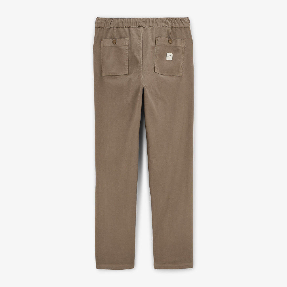 Pantalon 555 taille élastique coupe large shitake en coton 3/5