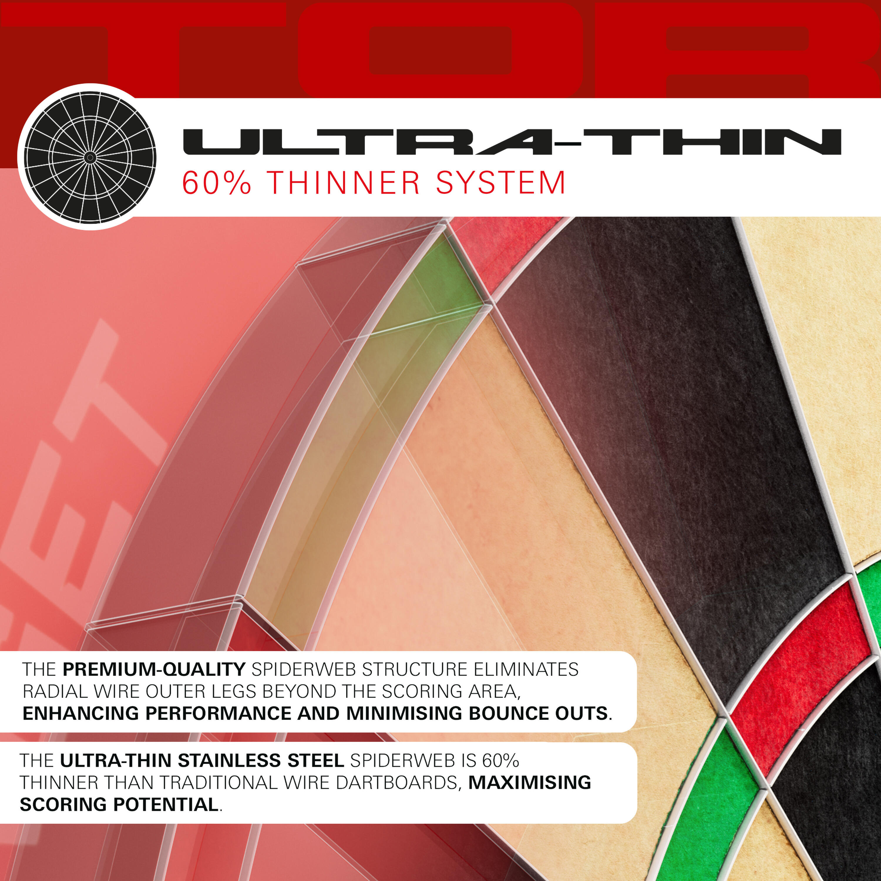 Target Darts TOR Steel Tip Dartboard mit 36XTEN Nummerring 3/7