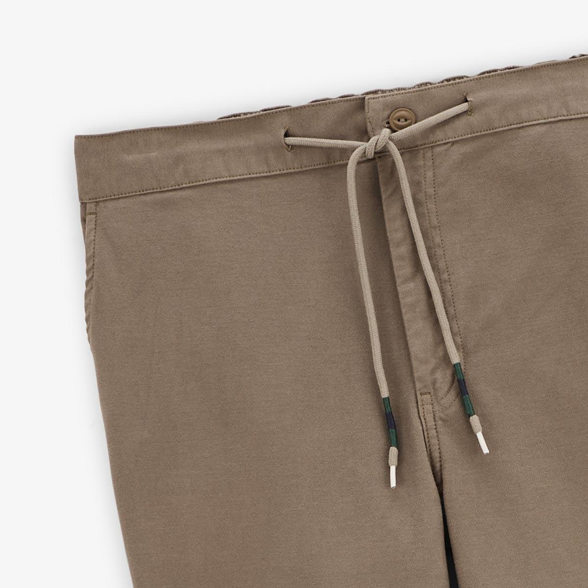 Pantalon 555 taille élastique coupe large shitake en coton 4/5
