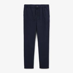 Pantalon 554 coupe large rayé bleu foncé en coton