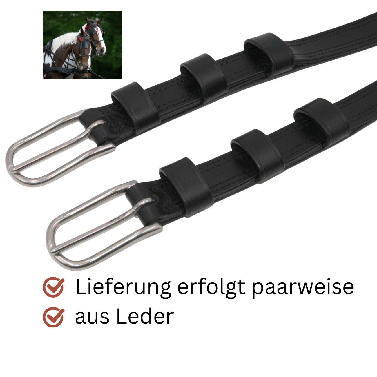 Zugstrangadapter Strangverbinder aus Leder 1 Paar 2/4