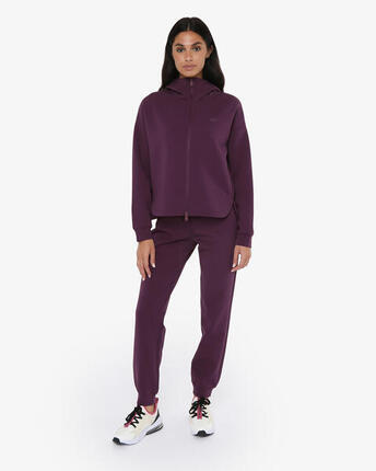 Weinrote Damenhose aus synthetischem Material für Fitness