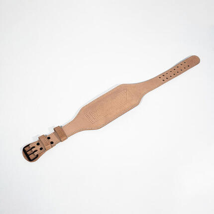 Ceinture d’Haltérophilie en Cuir Beige 15 cm - XL